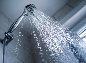 shower running using water
